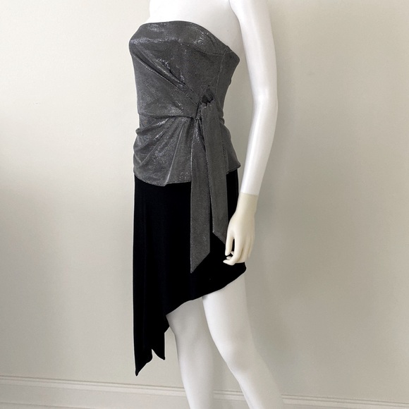 Ramy Brook Top Off Shoulder Black Silver New - Picture 2 of 9